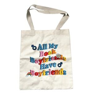 LGBT book lover “All my book boyfriends have boyfriends” tote bag
